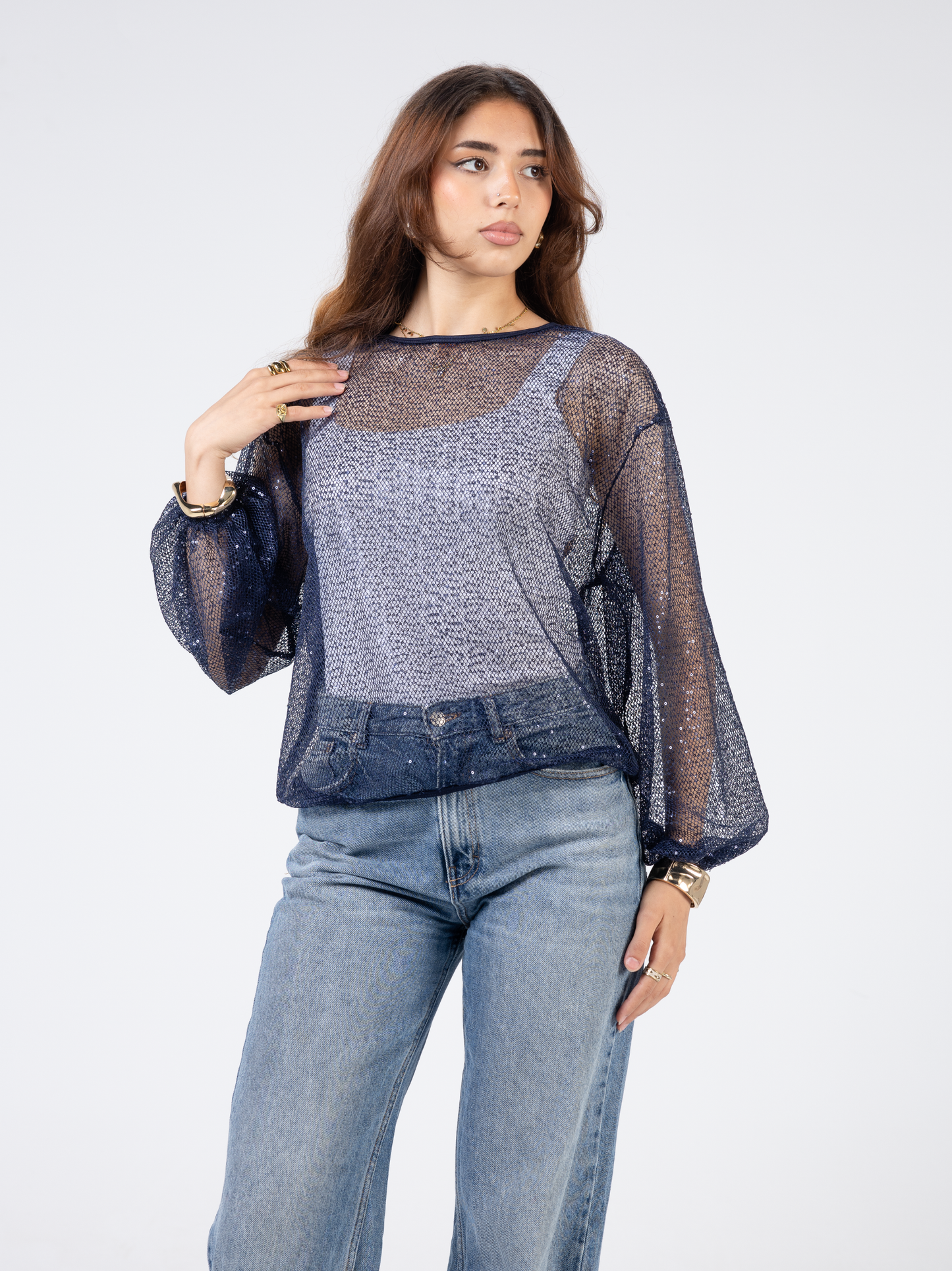 Midnight Sequin Blouse