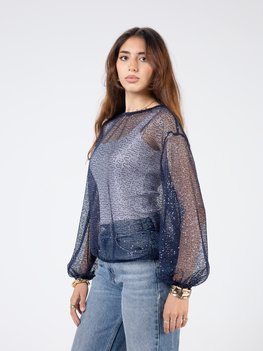 Midnight Sequin Blouse