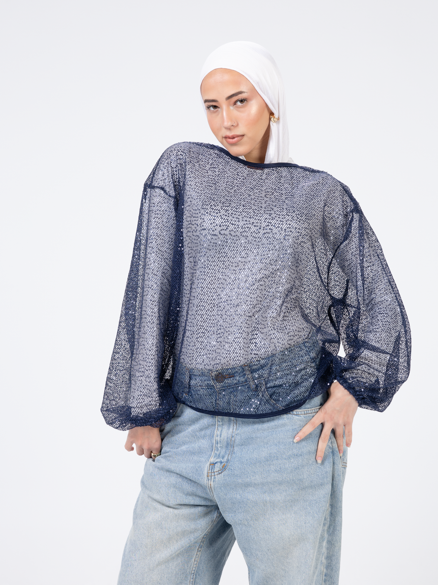 Midnight Sequin Blouse